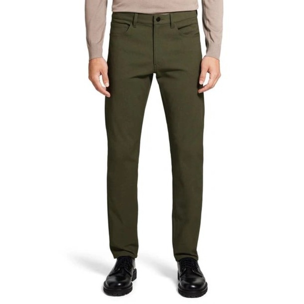 Theory Raffi Neoteric Twill Slim Straight Pants Olive Green Size 32 Mens